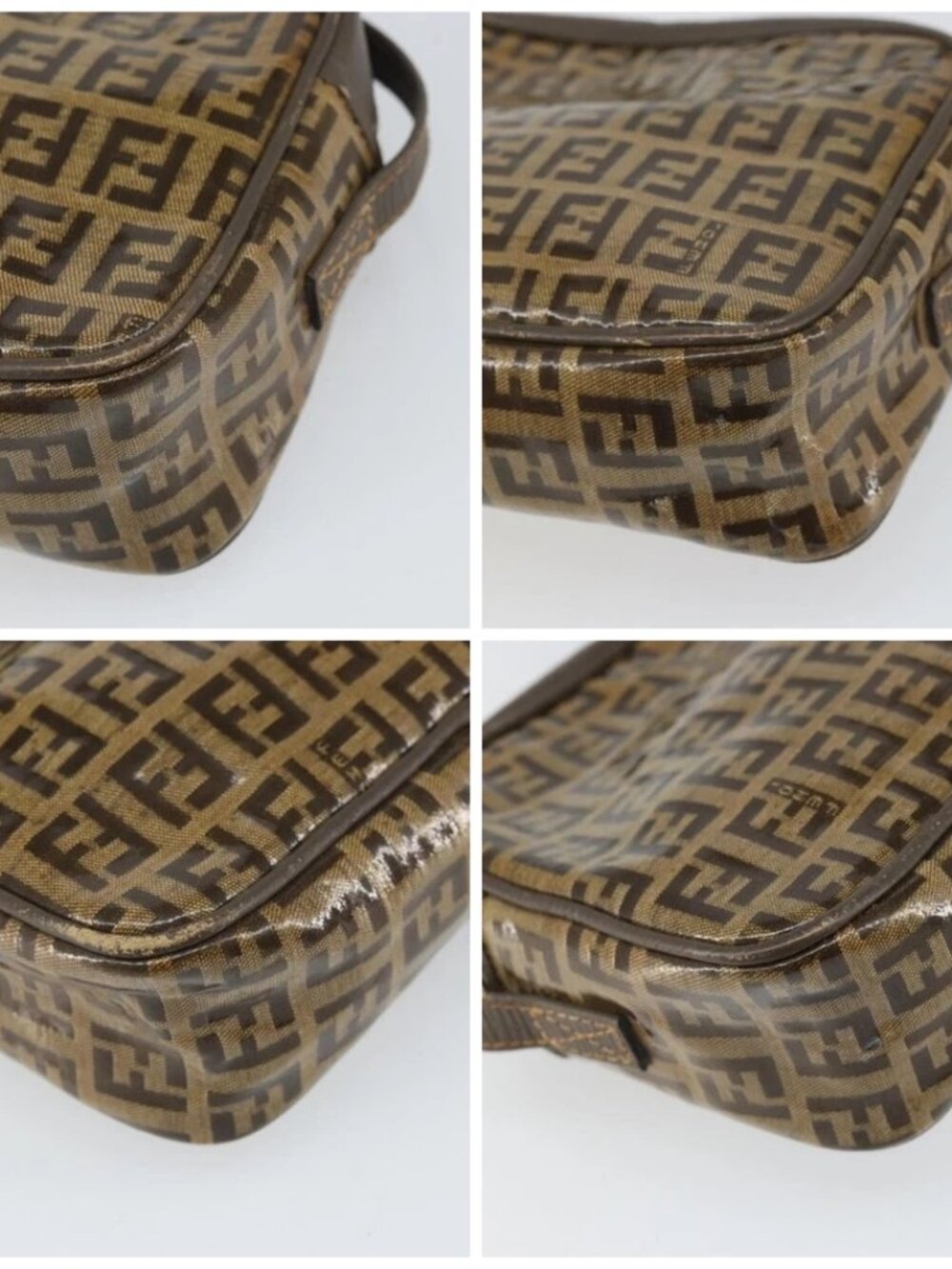 FENDI Zucchino Canvas Shoulder Bag Beige Auth - Picture 16 of 16